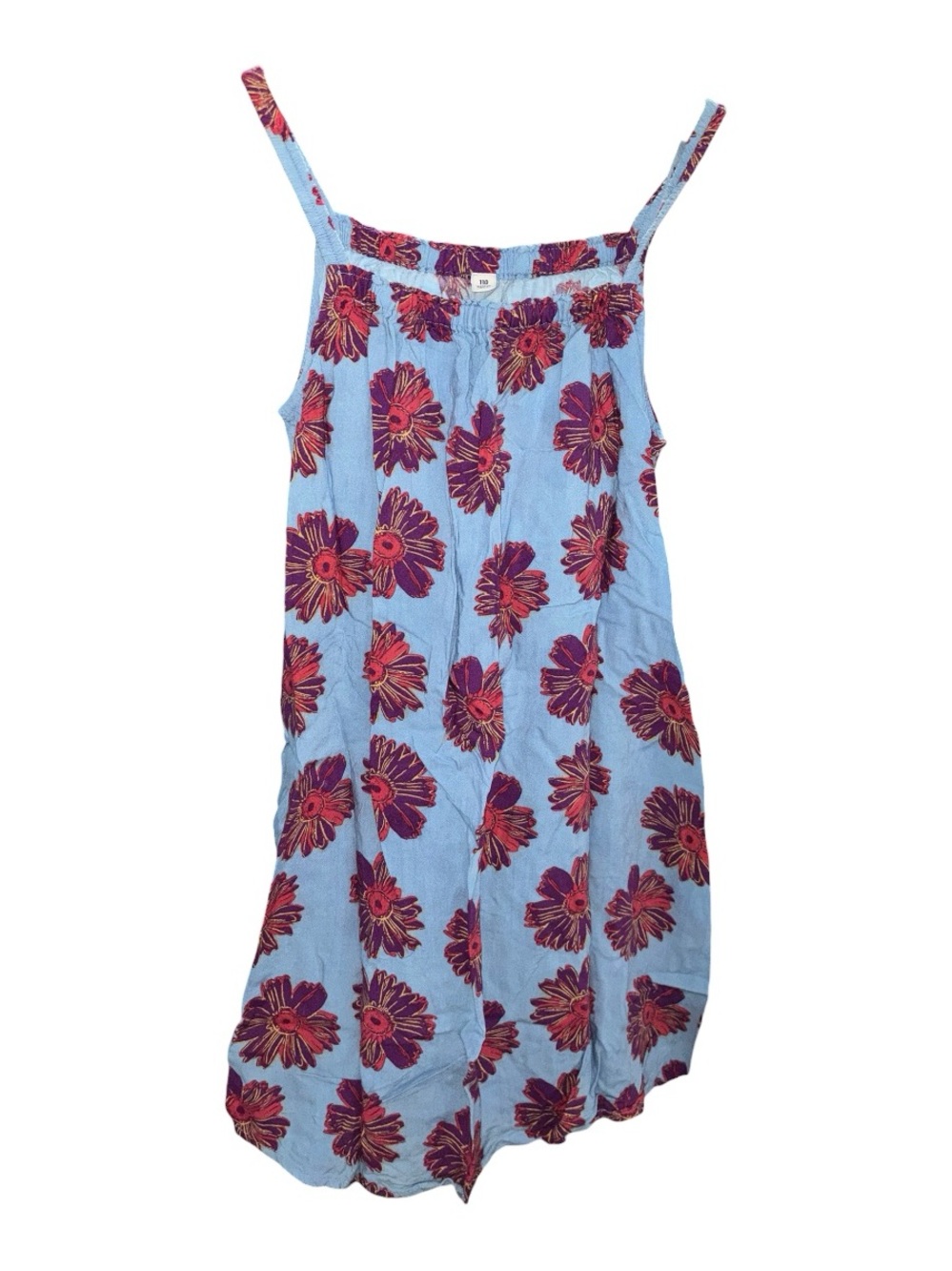 Kids Blue Floral Sun Dress - Size 110